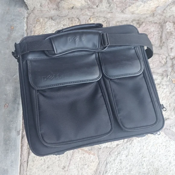 Vintage Dell DN35 Leather Canvas Laptop Briefcase Bag NEW