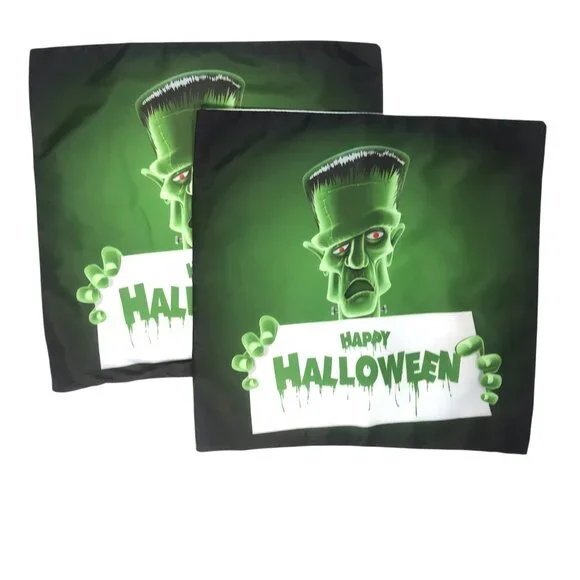 Halloween Frankenstein Throw Pillow Cover Set