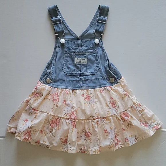 Girls Denim Jumper Western Prairie Dress Oshkosh Bgosh 2T