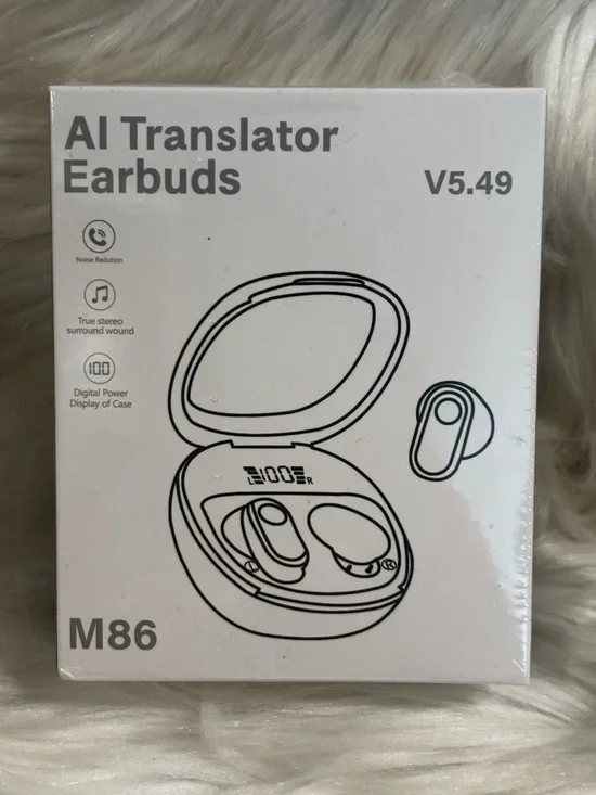 M86 AI Translator Bluetooth Earbuds-Black