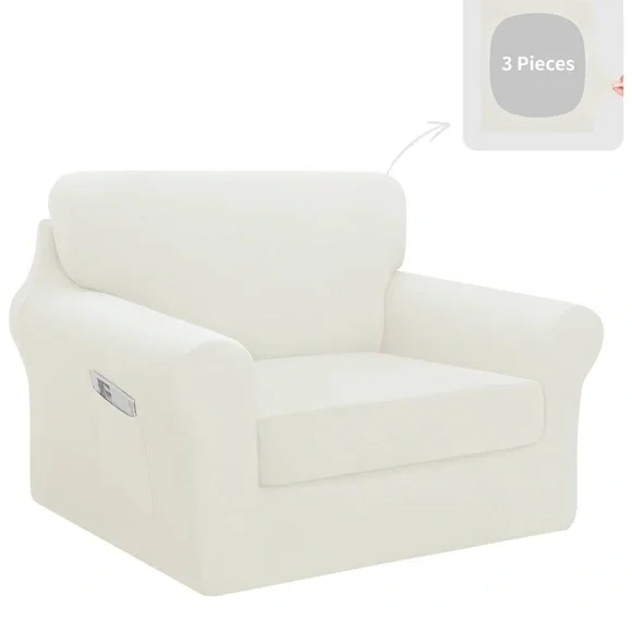 3 Pieces Stretch Chair Cover Washable Chair Slipcover Set