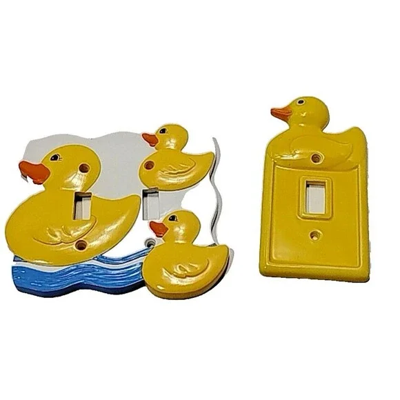 Rubber Ducky Double Light Switch Plate Borders Unlimited set