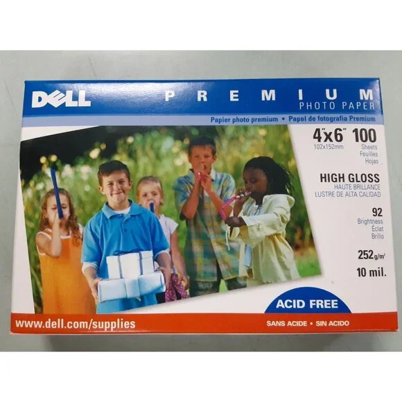 Dell Premium Photo Paper 4in x 6in 100 Sheets High Gloss NEW