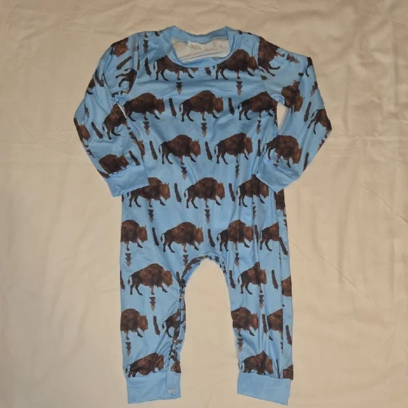 Blue Buffalo Print Kids One Piece