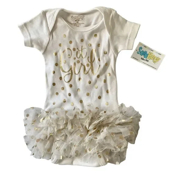 NWT Sara Kety “It Girl” Body Suit with Ruffle Tutu, size:6m