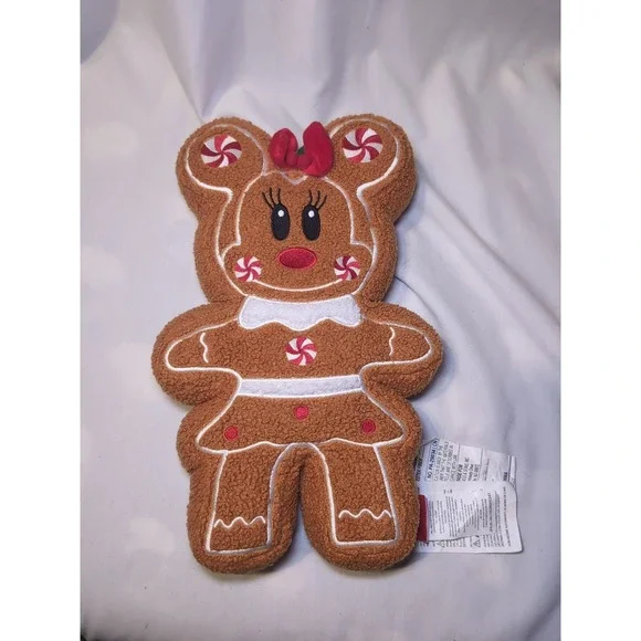 Disney Minnie Mouse Gingerbread Christmas Pillow 15