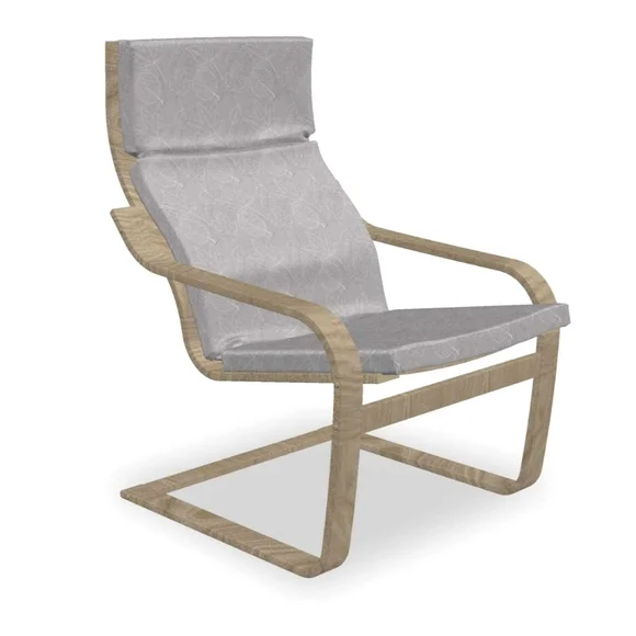 Ambesonne Leaf Armchair Gray Leaf Foliage Design Pad and Slipcover