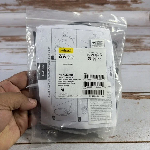 Jabra BIZ 1500 Headset, Mono, Quick Disconnect, Wired, 1513-0157 New