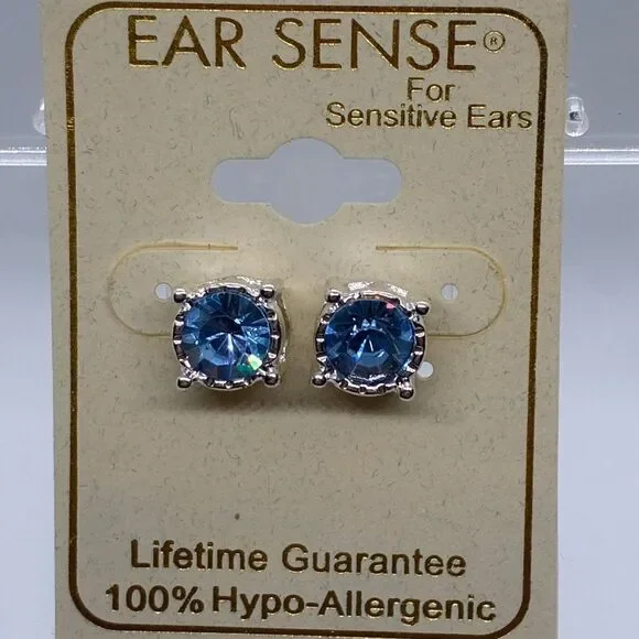 3For$20 Ear Sense Silver Blue Minimalist Stud Earrings