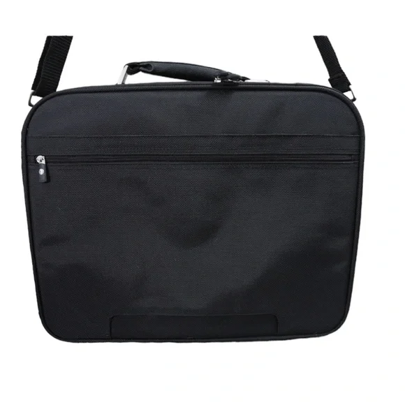 NWOT Dell Black Ballistic Microfiber Multi compartment Hard Shell Computer Bag