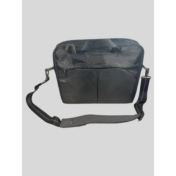Dell Black Nylon Laptop Bag With Adjustable Shoulder Strap & Multiple Compartmen