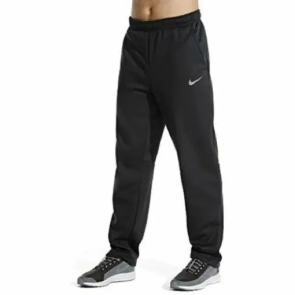 Nike Therma Training Pants Men L Lined Sweatpants Triple Black 800191-010 Swoosh