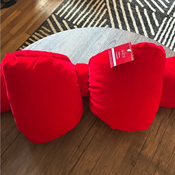 Large Red Bow Holiday Pillow