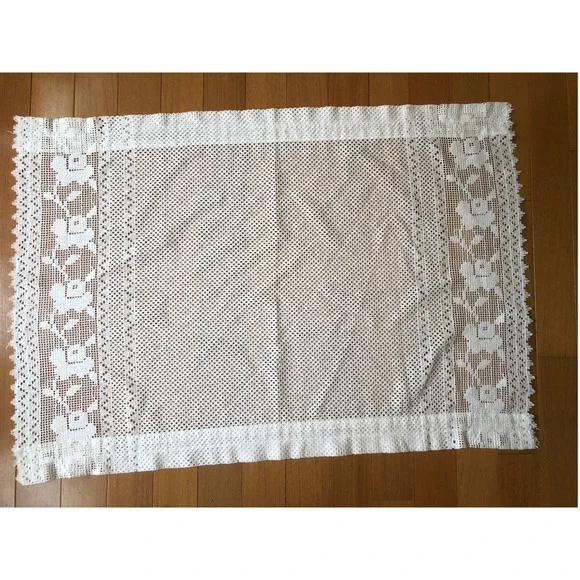 Vintage Country Cottage Lace Window Curtain Panel 39