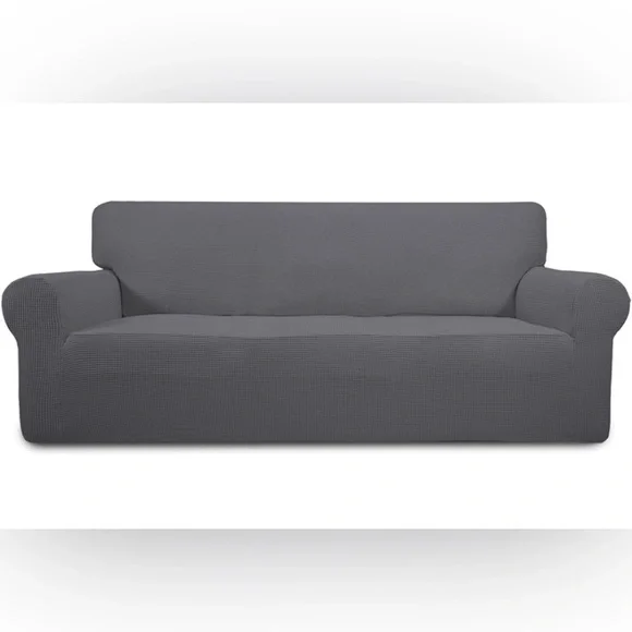 Stretch Oversized Sofa Slipcover 1 Pc Furniture Protector Jacquard Fabric Gray
