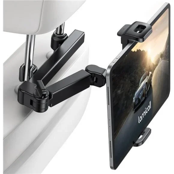 Lamicall Car Headrest Tablet Holder - [3 in 1 Extension Arm] Adjustable Tablet