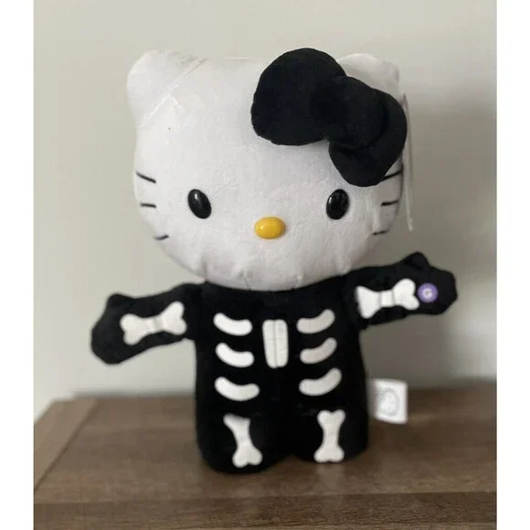 Hello Kitty Side Stepper Skeleton Plush RARE - Small Mark On Top Of Head *Flawed