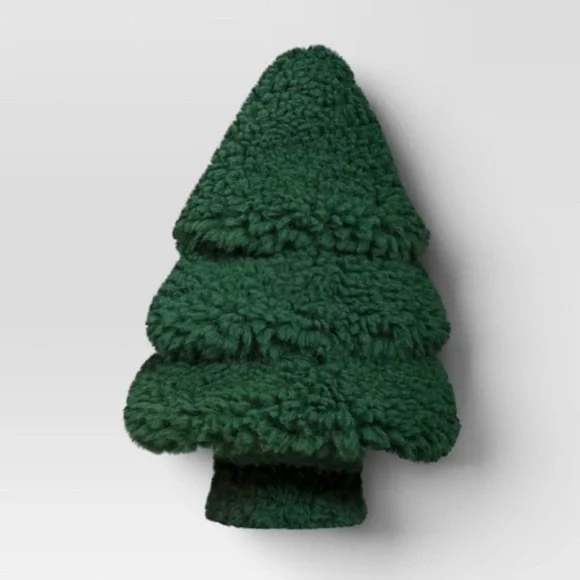 Threshold Faux Shearling Tree Shaped Throw Pillow Green - Target