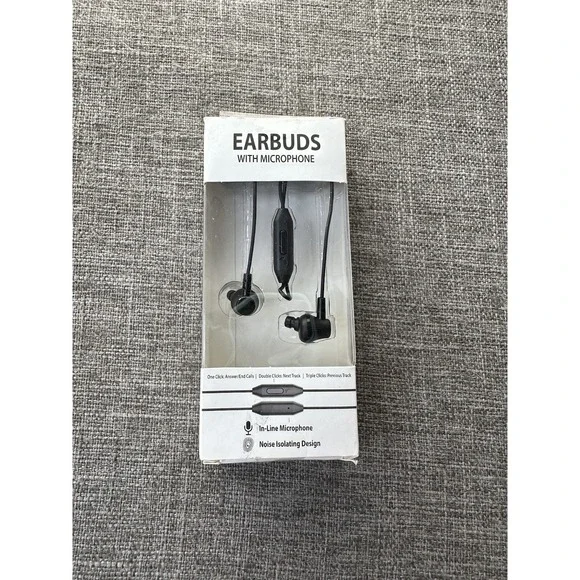 Earbuds with Microphone, Phone/Computer/Tablet Compatibility 3.5mm Black