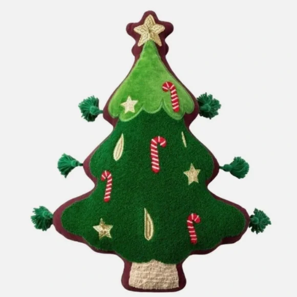 NWT Darling Opalhouse Jungalow Christmas tree pillow 12x17