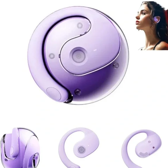 Purple Translation Earbuds Wireless Bluetooth 5.4 OWS AI Headphones