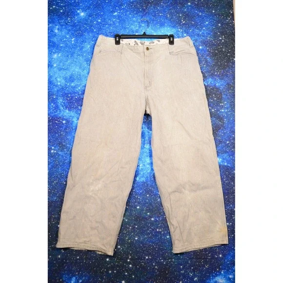 Vintage Ben Davis Gorilla Cut Work‎ Pants Mens 40 Light Gray Cotton Zip Fly
