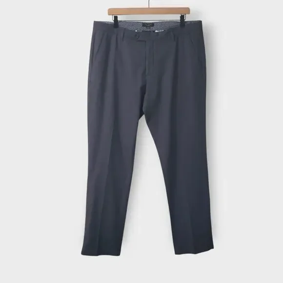 Ted Baker Mens Penguin Dress Pant Navy Blue Dot Texture Sz 36R 32