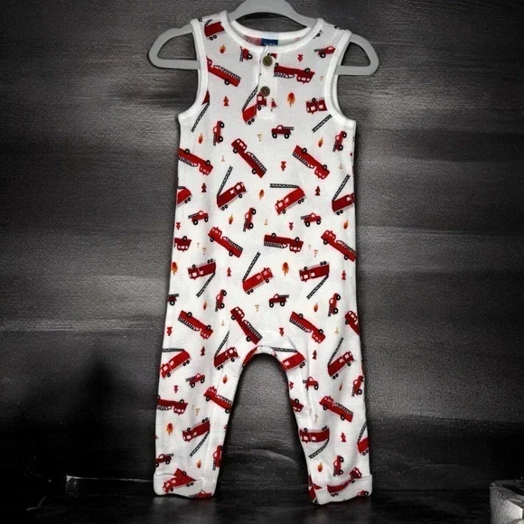 Old Navy Unisex Sleeveless Thermal-Knit Henley One Piece Jumpsuit Baby