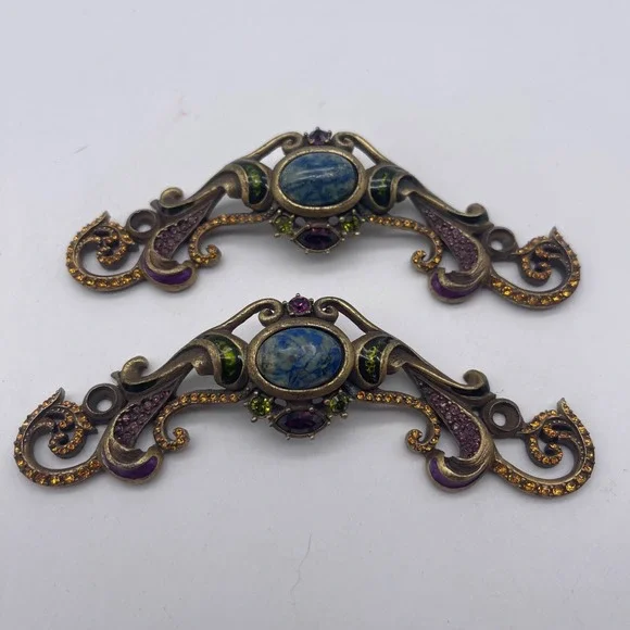 Set of 2 jay Strongwater Drawer Pulls Swarowski Crystals‎