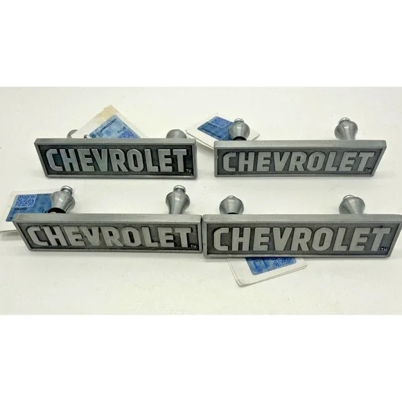 Chevrolet Drawer Pull Handles Silver‎ 5in Satin Zinc Cabinet Set of 4