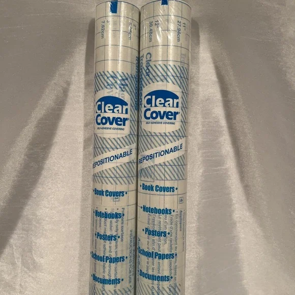 Set of 2 Rolls Con-Tact Paper - Clear Cover‎ Adhesive Covering Removable 18