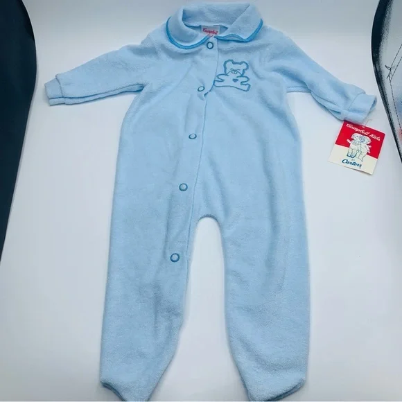 Vintage 1986 Campbell Kids by Carter's TerryCloth Footie Pajamas Small to 11lbs