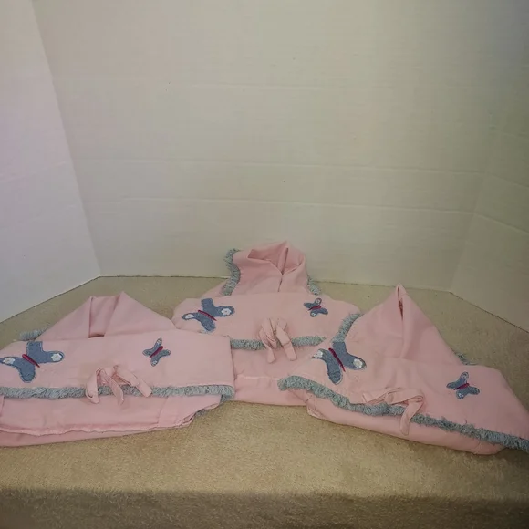 Pottery Barn Kids Sophie Pink/Blue Butterfly Basket Liners set of 3