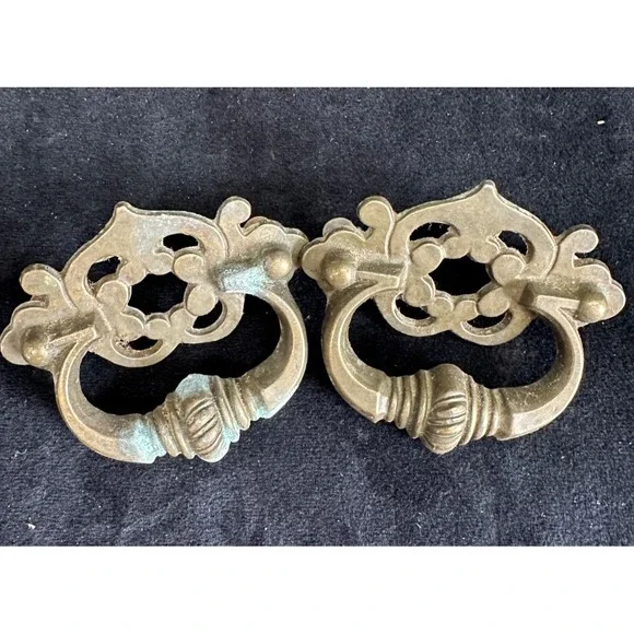 Vintage Brass Drawer Pulls One Piece Pull Vintage Hardware MCM 3.25
