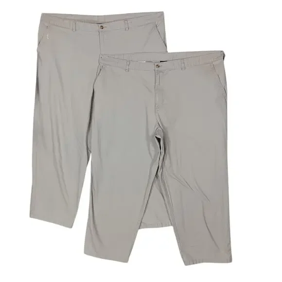 Bundle of 2 George Chino Pants Size 48 x 32 Beige Used For Work and Have Stains