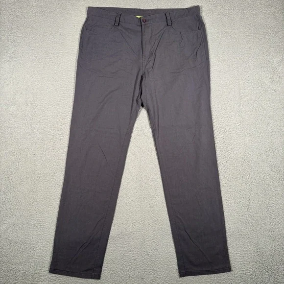 Tasc Pants Mens 38x32 Gray Slim Straight‎ Bamboo Viscose 5 Pocket Chino Preppy