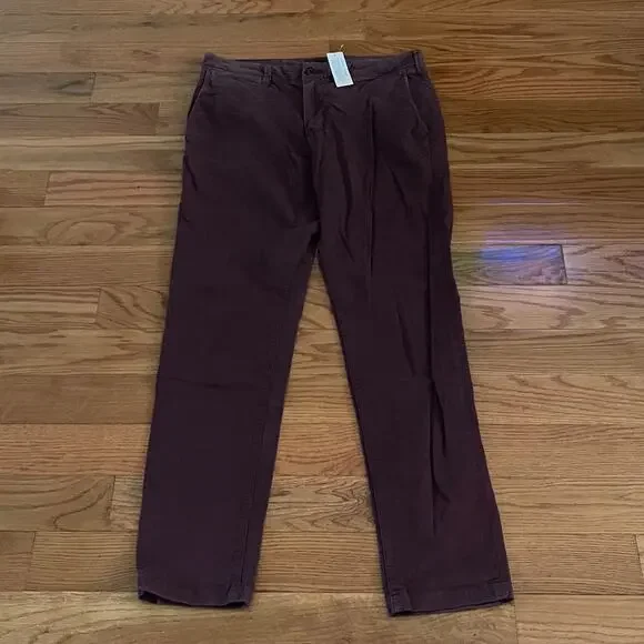 American Eagle Mens 31x31 Next Level Flex Slim Pants Wine Stretch NWT