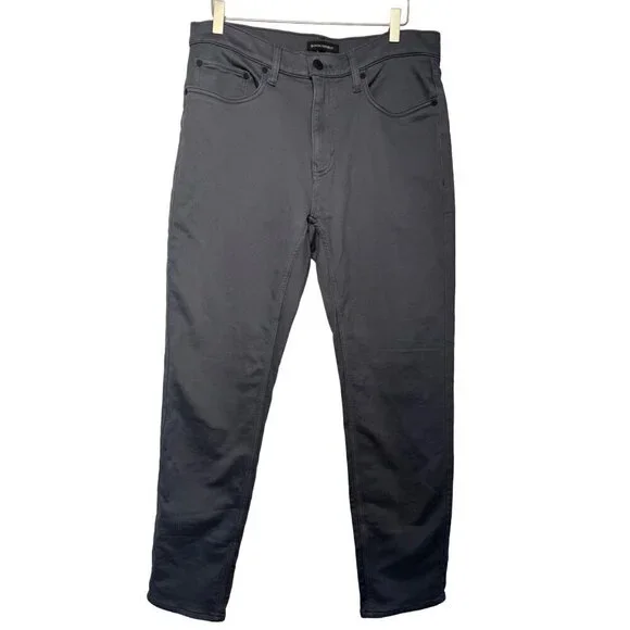 Banana Republic Mens Mid-Rise Casual Soft Pants 32WX30L Grey Stretchy