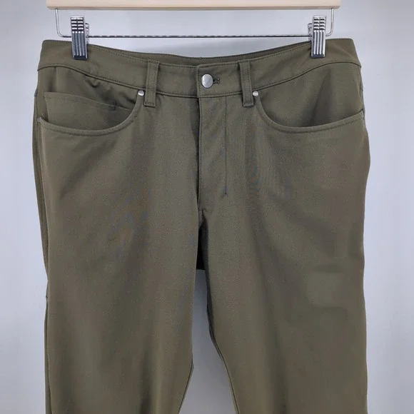 Lululemon ABC Commission Slim Leg Brown Casual Chino Pants Mens 32‎ x 31