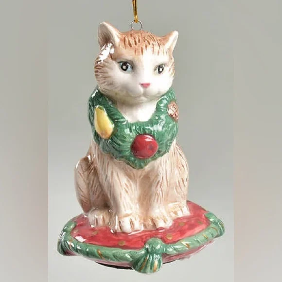 Vintage (1992-1993) In Box FITZ AND FLOYD ‘Holiday Cats’ Christmas Ornament, OS