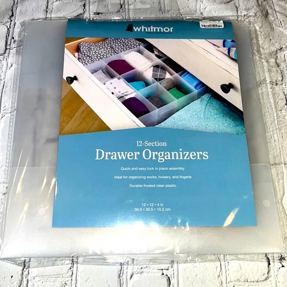 🆕Whitmor 12-Section Drawer Organizers - Frosted