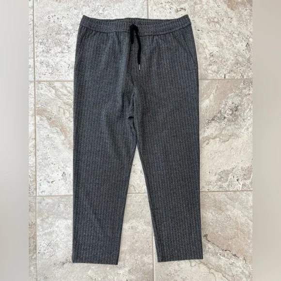 Mika Jaymes Spencer Herringbone Sweatpant, Black/Light Grey Herringbone, L