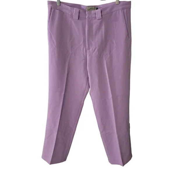 Bogey Boys Mens Golf Pants Lavender Purple Straight Leg Trousers Size 38
