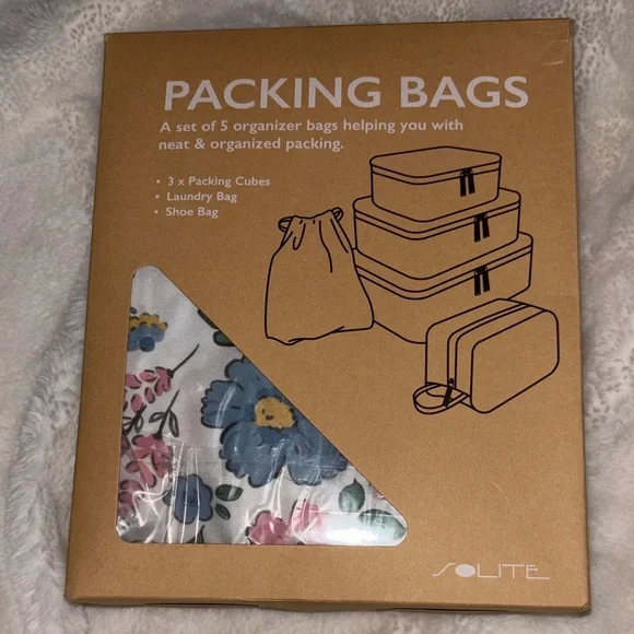 Packing Bags Set with Floral Packing Cube