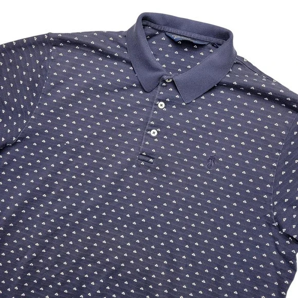 Polo Golf Ralph Lauren Polo Shirt Mens L Blue Geometric Pima Cotton Golf Top