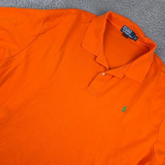 Polo Ralph Lauren Polo Shirt Mens 2XB Orange Short Sleeve Big & Tall Cotton soft