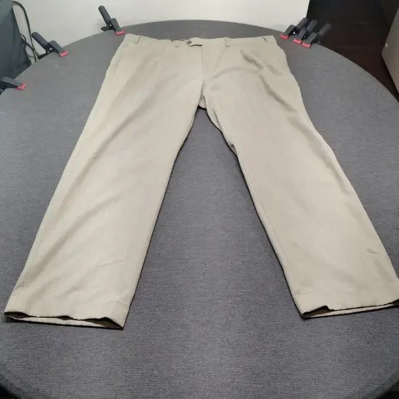 Lauren Ralph Lauren Mens Trousers 42x32 Flat Front Dress Pants Tan Easy Care 42