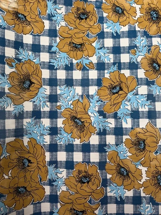 Vintage Gingham Floral Vinyl Rolls