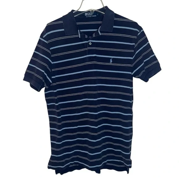 Polo Ralph Lauren Blue Cotton Polo Shirt Size Large