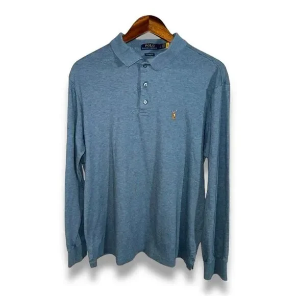 Navy Polo Ralph Lauren L/S Soft Touch Polo Shirt Size L